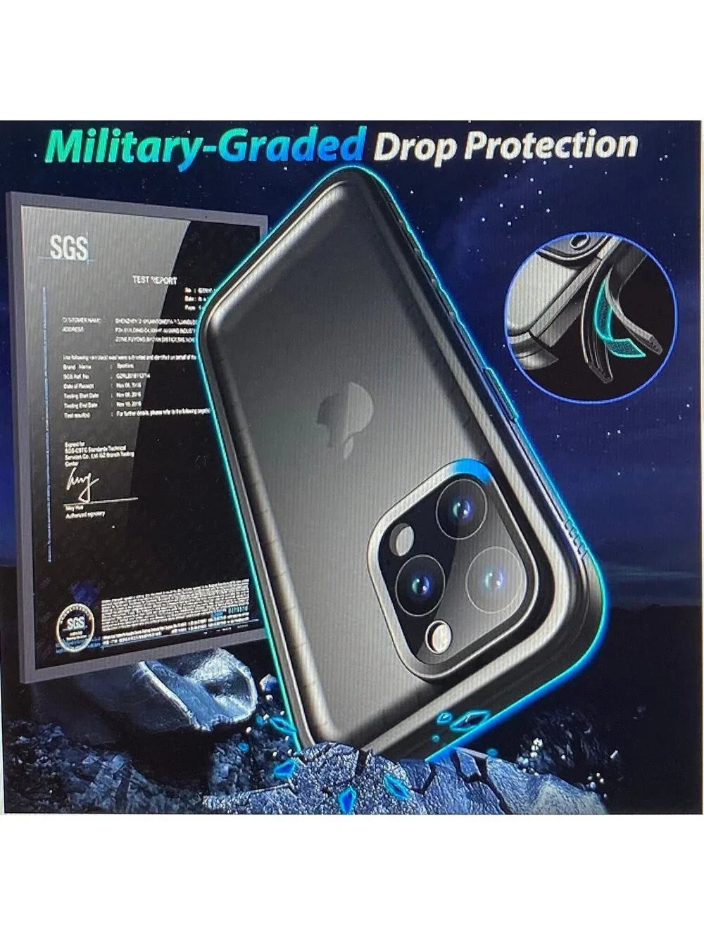 Sportlink Waterproof Case for iPhone 15 Pro Max Black/Clear